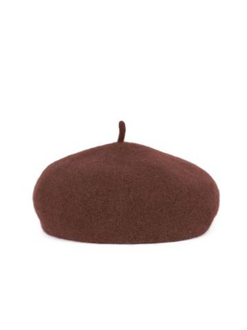 Klasický francouzský baret s anténkou, fialovo-růžový