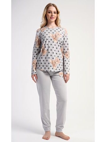 Dámské pyžamo dlouhé Paula - šedá