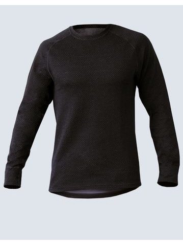 Dámské tričko s dlouhým rukávem uni, dlouhý rukáv, šité, jednobarevné Merino 88014P - černá šedá