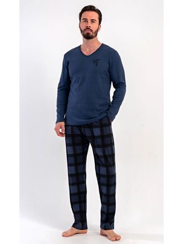 Pánské pyžamo dlouhé Erik - tmavě šedá