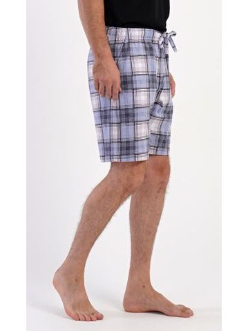 Pánské pyžamo krátké, šité, s potiskem 79188 - měsíc aqua