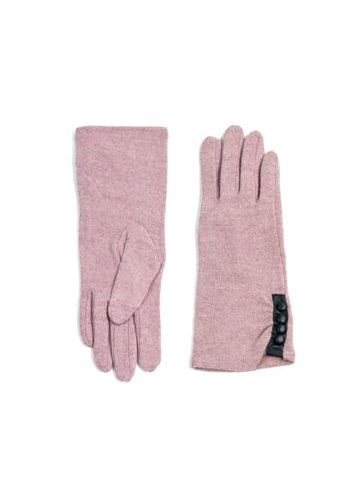 Dlouhé rukavice s knoflíky růžové
