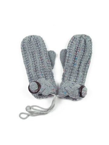 Palcové rukavičky s knoflíkem šedé