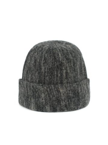 Elegantní zimní vlněná čepice tmavě šedá