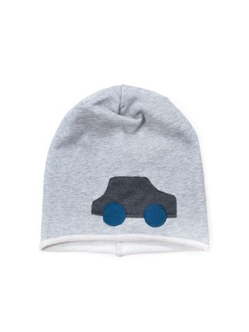 Beanie čepice šedá s autíčkem
