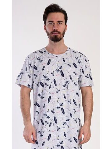 Pánská noční košile s dlouhým rukávem Filip - šedá