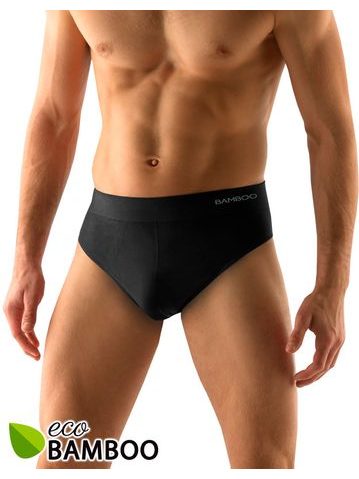 Pánské slipy se širším bokem bezešvé Eco Bamboo 51004P - černá