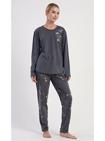 Dámské pyžamo dlouhé Lucia - tmavě šedá