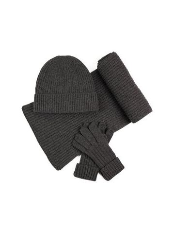 Čepice, šála a rukavice - tmavošedá