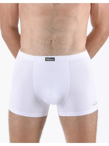 GINA pánské boxerky kratší nohavička, šité, s potiskem Eco Bamboo 73129P - bílá olivová