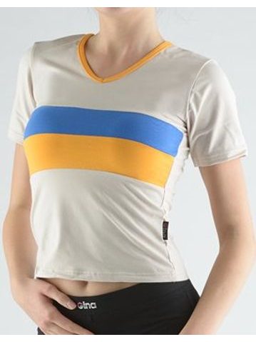 Dámské tričko s krátkým rukávem, krátký rukáv, šité 98009P - písková oranžová