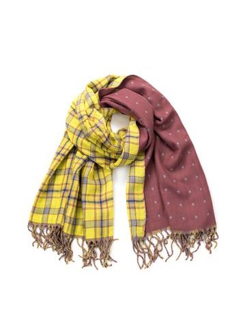 Šál indie zima žluto-hnědý