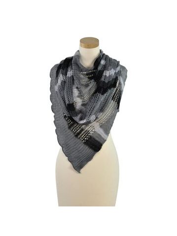 Ažurový šál šedý