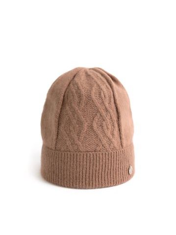 Angorská čepice - tmavobéžová