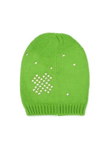 Čepice beanie zlaté nýtky zelená