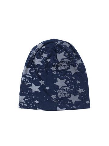 Dívčí beanie čepice modrá z hvězdami