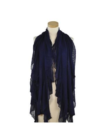 Dámský šál s krajkou tmavě modrý