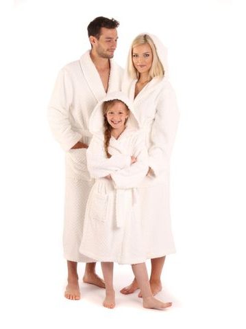 Unisex dlouhý župan s kapucí ATHENA bílá