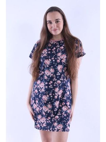 Dámská noční košile Zuzi černá se srdíčky