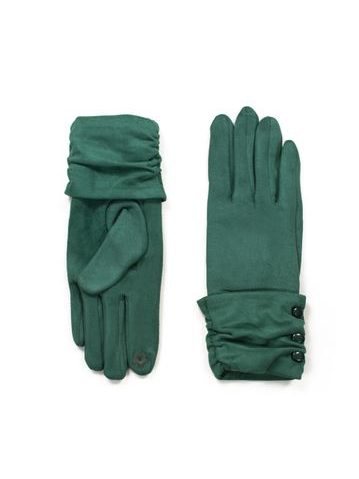 Elegantní rukavice s knoflíčky zelené