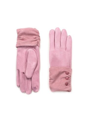Elegantní rukavice s knoflíčky růžové