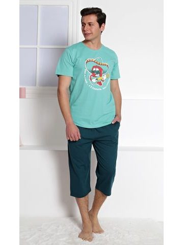 Pánské pyžamo kapri Mexiko - světle zelená