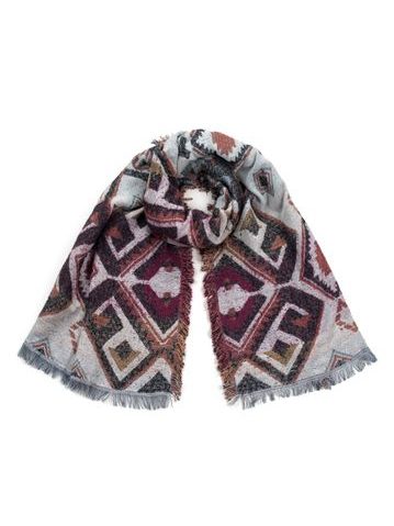 Zimní šál se vzorem - bordó