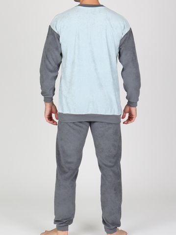 Pánské pyžamo krátké, šité, s potiskem 79190 - měsíc dunaj