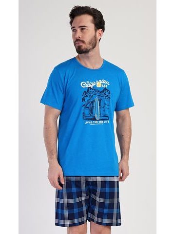 Pánské pyžamo šortky Felix - modrá
