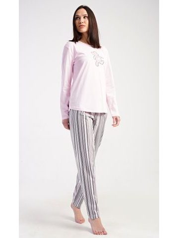 Dámské pyžamo dlouhé Paulína - světle růžová