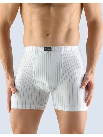 Pánské boxerky s delší nohavičkou, šité 74105P - bílá tm. šedá