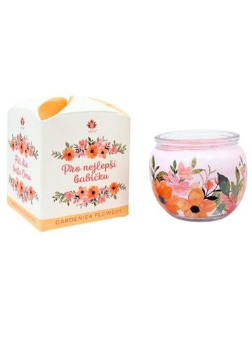 ARÔME Svíčka 90 g, ve skle a flower boxu, Pro nejlepší babičku, Rose Petal