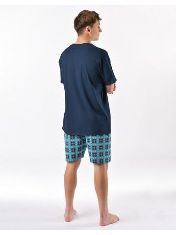 Pánský dlouhý hřejivý župan se šálovým límcem LILLY a JACK EXTRA tmavě modrá