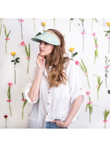 Bavlněný klobouk na léto - černobílý