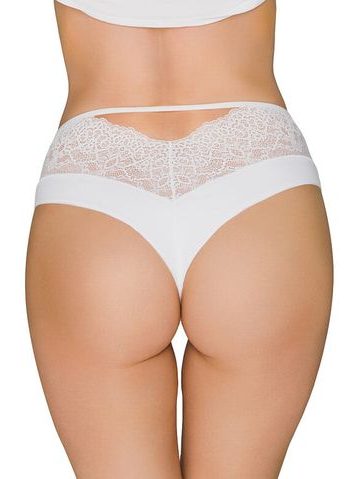 Tanga s vyšším pasem 158 bílá