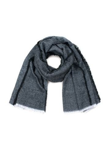 Černý cik cak pruhovaný šál