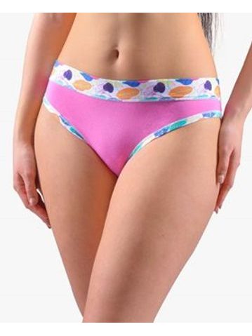 Dámské kalhotky bokové se širokým bokem, širší bok, šité, s potiskem Disco XVII 16170P - pink atlantic