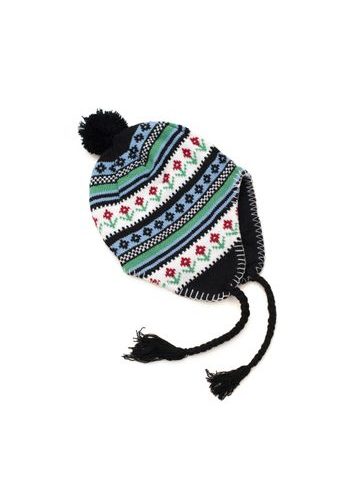 Vzorovaná ušanka zelená