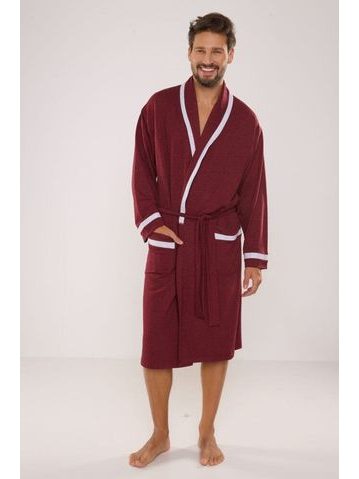 Bavlněný pánský župan Bruno II vínový