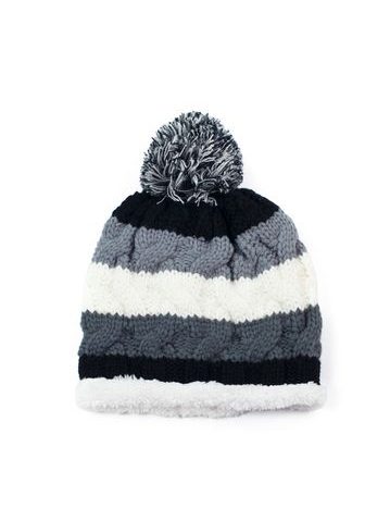 Čepice s kožešinovou podšívkou - černá