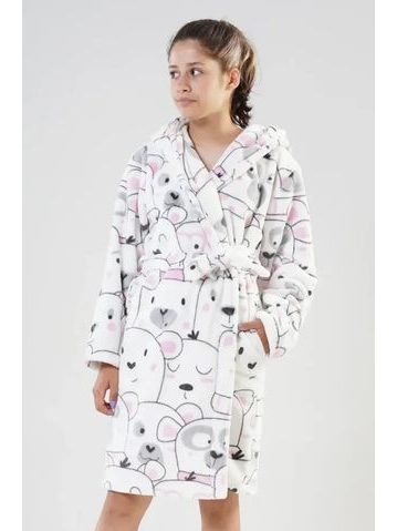 Dětský dlouhý župan s kapucí LILLY a JACK EXTRA světle fialová