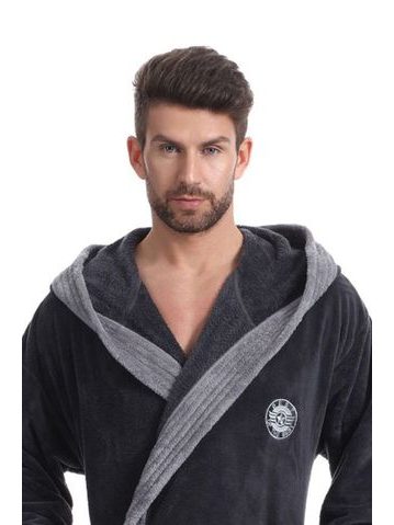 Pánský dlouhý hřejivý župan se šálovým límcem LILLY a JACK EXTRA tmavě modrá