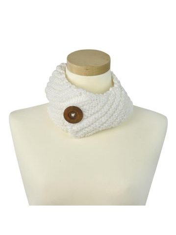 Čelenka - šála s knoflíkem bílá