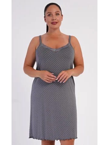 Dámská noční košile na ramínka Luisa - tmavě šedá