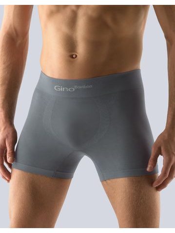 Pánské boxerky delší nohavička, bezešvé, jednobarevné Bamboo PureLine 54004 - tm. šedá
