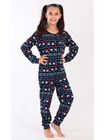 Dětský overal Merry christmas - tmavě modrá