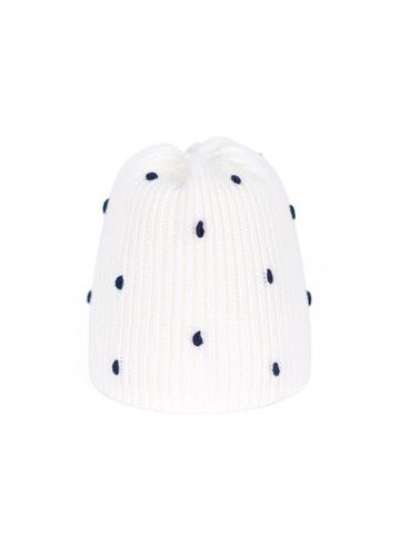 Dětská puntíkatá čepice bílá