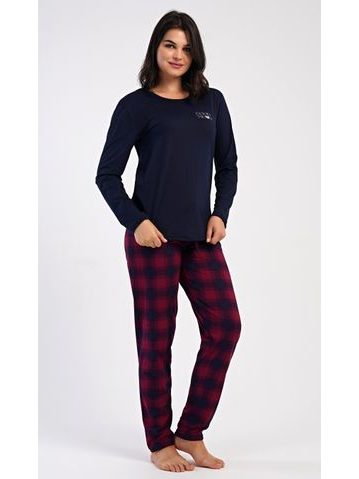 Dámské pyžamo dlouhé Emma - tmavě modrá