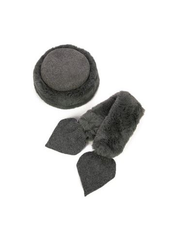 Čepice a límec - šedá