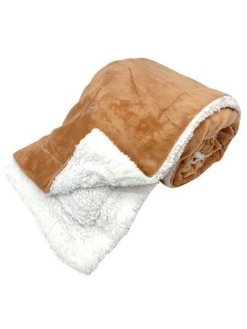 Deka 150 x 200 cm, s beránkem, mikroflanel, Béžová